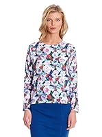 Blueberry Camiseta Manga Larga Maryanne (Azul / Blanco)