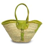 Moroccan Green Beach Market Basket Handbag