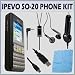 IPEVO S0-20 Wi-Fi Phone for Skype with Accessories, Includes Charging Cradle, Handsfree Earphone with Mic and On/off Button, Wall Charger, Car Charger, USB Charger and DBROTH Microfiber Cleaning Cloth