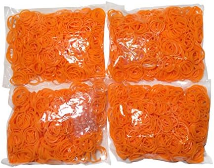 2400 Piece Loom Bands Kit - Rubber Band Bracelet Refill Over 100 Clips - Individually Wrapped Packages (Orange)