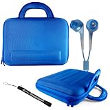 Sony DVPFX950 9-Inch Portable DVD Player Hard Nylon Traveling Case + Includes a eBigValue (TM) Determination Hand Strap Key Chain + Includes a Crystal Clear High Quality HD Noise Filter Earbuds Earphones Headphones 3.5mm Jack