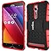 ASUS ZenFone 2 ZE550ML/ZE551ML Case - HOTCOOL Heavy Duty Rugged Dual Layer Armor with Kickstand Cover Case For ASUS Zenfone 2 ZE550ML/ZE551ML(Will Not Fit ZE500CL Model), Red