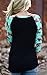 KufvWomens Prints Florals 3/4 Sleeve Crew Neck Top Tshirt (3XL, black)