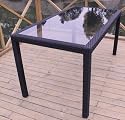 Ambientehome 63429AM Tisch Prince inkl. Glasplatte ca. 180 x 90 x 75 cm, Polyrattan, schwarz