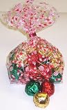Scott's Cakes Chocolate Raspberry Fudge Balls 1 Pound Candy Cane Bag