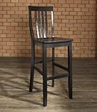 (Set of 2) School House Bar Stool in Black Finish with 30 Inch Seat Height  ....