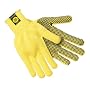 Memphis 9365 Cut-Resistant Yellow Kevlar Gloves with Black PVC Dots For Grip on 1 Side, Size Small Sold by the Dozen Pairs