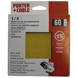 Porter-Cable 762800615 1/4 Sheet 60 Grit Adhesive-Backed Sanding Sheets - 15 Pack