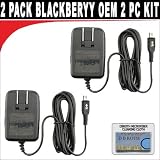 Original OEM Set of 2 Travel Chargers for your Blackberry Onyx 9700 + DBROTH Cloth