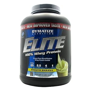 Dymatize Nutrition Elite Whey Shake, Smooth Banana, 5 Pound