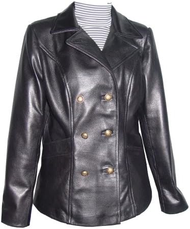 Nettailor 4101db Clean Leather Pea Coats Womens Business Clothing Real Lamb