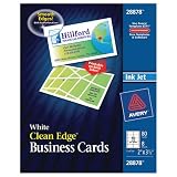 Avery® Clean Edge® Business Cards, 2 inches x 3 1/2 inches, White, 80 Cards (28878)