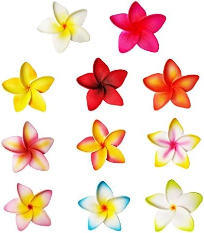 Hawaiian Hair Clip -  Foam Plumeria Hair Clip - Flower Hair Clip Bundle - Set of 11