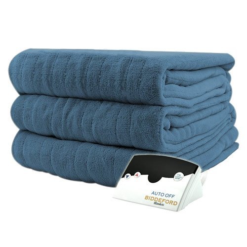 Biddeford 2030-905291-500 Luxurious MicroPlush Electric Heated Blanket Twin Denim Blue