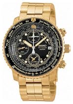 Seiko® Men's Gold - Tone Alarm Chronograph Flight Computer Watch