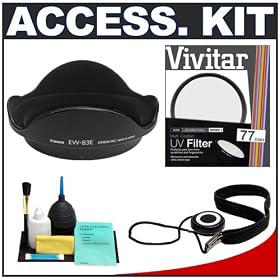 Canon EW-83E Lens Hood + 77mm UV Glass Filter + Precision Design 6-Piece Deluxe Cleaning Kit +... by Canon