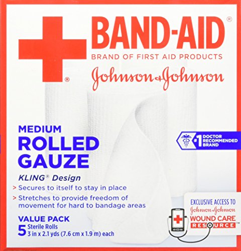 Band-Aid First Aid Covers Kling Rolled Gauze, Medium, 5 Count