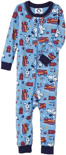 Gerber Fire Dog Cotton PJs Unionsuit, Mid Blue