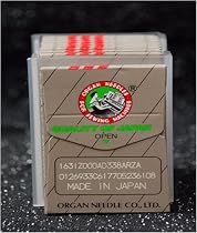Organ Sewing Machine Regular Point Needles with Flat Shank - 15x1 - Size 16 for Heavier Fabrics - Package of 10 Needles