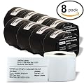 LiteTite 30256 (8-pack) DYMO LabelWriter Shipping Labels, Address, Mailing, All-Purpose, White, Blank, 2-5/16 x 4 Inches (300 per Roll, 8-Rolls) (30256)
