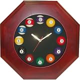 Octagonal Wood Billiards Quartz Clock