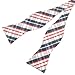 PenSee Mens Self Bow Tie Red & Grey & Navy Plaids Woven Silk Bow Ties