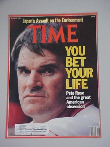Pete Rose Gambling July 10 1989 Time Magazine Fabulous Beautiful Condition Professionally Matted Cover 11 X 14 Inch Size Delivered Ready For Framing