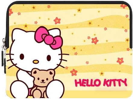 Portable Neoprene Sleeve Case Cover Pouch Bag for iPad Mini with Zipper Hello Kitty Print.
