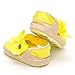 ESTAMICO Infant Girls' Net-Yarn Lace Bow Sandals Yellow US 4
