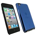 igadgitz Housse Etui Pochette Case en Gel Cristal durable TPU (Polyur�thane Thermoplastique) et Coque Hardcase rigide de couleur Noir et Bleu pour Apple iPod Touch 4G 4�me Gen G�n�ration 8 go gb, 32 go gb & 64 go gb + protecteur d'�cran