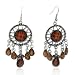 Ladies Silver Hollow Out Agate Charm Hook Dangle Earrings Jewellery