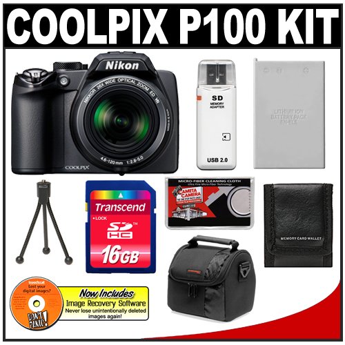nikon coolpix p100 103 megapixel digital camera with 26x optical zoom matte blac  more detail click!