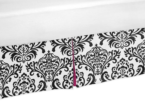 Queen Bed Skirt for Hot Pink, Black and White Isabella Bedding Sets by Sweet Jojo Designs