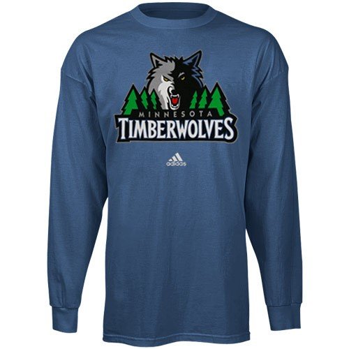 adidas Minnesota Timberwolves Blue Primary Logo Long Sleeve T-shirt (X-Large)