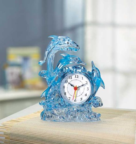 DOLPHIN FANTASY TABLE DESK ALARM DECORATIVE CLOCK GIFT