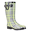 Women's Houndstooth Rainboots - Green