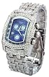 Geneva Elite Men's Iced Out Ultra Lupah Watch with Moving Stones Model 2547 Sil