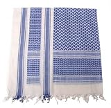 PLO Pali Tuch mit Fransen ca. 115x110cm blau-weiss