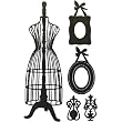 Mannequin and Frames Silhouette Temporary Removable Wall Stickers