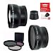 Telephoto & Wide Angle Lens + 3 Filters Plus CANON OEM LA-DC58F for Canon A610 A620 A630 A640