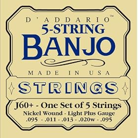 D'Addario Banjo Strings Set, Nickel Lite, Plus