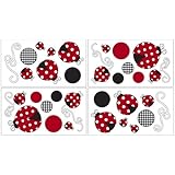 Little Ladybug Wall Decal Stickers by Sweet Jojo Designs - Set of 4 Sheets