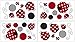 Sweet Jojo Designs Red and White Polka Dot Little Ladybug Peel and Stick Wall Decal Stickers Art Nursery Decor - Set of 4 Sheets