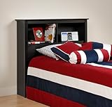 IMAGE OF Furniture By Prepac Black Twin Bookcase Headboard
