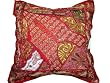 Bollywood Fashion Beaded Floor Pillows Decorative Red Cushion Covers