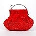 Pearls Tote Handbag Hand Shoulder Bag Handle Red