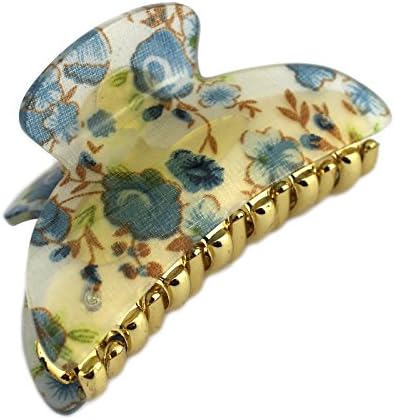 PendantScarf Acrylic Floral Woman Hair Jewelry Claw Jaw Clips Headwear (Blue)
