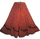 #252 Dance Gypsy Medieval Renaissance Vintage Embroidered Costume Skirt Black