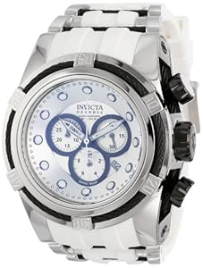 Invicta Men's 14404 Bolt Chronograph Silver Dial White Polyurethane Watch