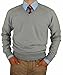 Luciano Natazzi Mens Sweater V-Neck Merino Wool Pullover Cashmere Touch Trim Fit